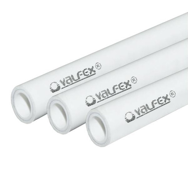 Труба PP-R белая арм алюминием Дн 20х3,4 Ру25 SDR6 Т<90С L=2м VALFEX 101040202