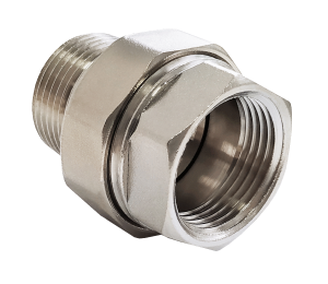 Соединитель латунь никель американка Ду 15 (1/2") прямой ВР/НР Valfex VF.340.N.012, DN 15, 1/2 дюйма
